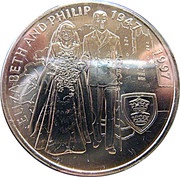 5 Pounds - Elizabeth II Golden Wedding, United Kingdom, 1997 reverse image