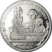 1 Crown - Elizabeth II Admiral Nelson, United Kingdom, 2005 reverse image