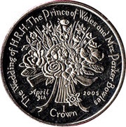 1 Crown - Elizabeth II Wedding Charles - Camilla, United Kingdom, 2005 reverse image