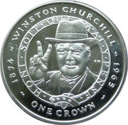 1 Crown - Elizabeth II Winston Churchill; Silver Proof Issue, United Kingdom, 2007 reverse image