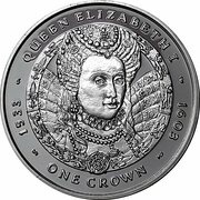 1 Crown - Elizabeth II Queen Elizabeth I; Silver Proof Issue, United Kingdom, 2007 reverse image