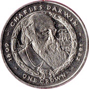 1 Crown - Elizabeth II Charles Darwin, United Kingdom, 2007 reverse image