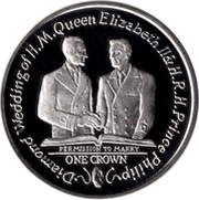 1 Crown - Elizabeth II Permission to Marry; Silver Proof Issue, United Kingdom, 2007 reverse image