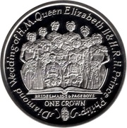 1 Crown - Elizabeth II Bridesmaids and Pageboys; Silver Proof Issue, United Kingdom, 2007 reverse image