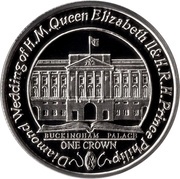 1 Crown - Elizabeth II Buckingham Palace; Silver Proof Issue, United Kingdom, 2007 reverse image