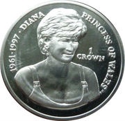 1 Crown - Elizabeth II Princess Diana; Silver Proof Issue, United Kingdom, 2007 reverse image