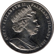 1 Crown - Elizabeth II Britannia in front of map obverse image