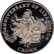 1 Crown - Elizabeth II Britannia in front of map, United Kingdom, 2007 reverse image