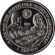 1 Crown - Elizabeth II Race for the South Pole, United Kingdom, 2007 reverse image