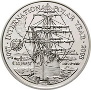 1 Crown - Elizabeth II International Polar Year; Silver Proof Issue, United Kingdom, 2007 reverse image