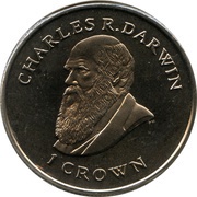 1 Crown - Elizabeth II Charles Darwin, United Kingdom, 2009 reverse image