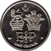 1 Crown - Elizabeth II Queen Elizabeth II and Prince Philip birthday, United Kingdom, 2011 reverse image
