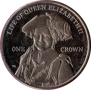 1 Crown - Elizabeth II Queen Mother in robes Order of the Garter, United Kingdom, 2012 reverse image
