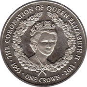 1 Crown - Elizabeth II 60th Anniversary of the Coronation of Queen Elizabeth II, United Kingdom, 2013 reverse image