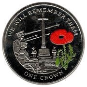 1 Crown - Elizabeth II Cross of Sacrifice; Colourised, United Kingdom, 2014 reverse image