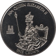 1 Crown - Elizabeth II Crowned Queen seated with scepter, United Kingdom, 2015 reverse image