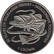 1 Crown - Elizabeth II Patagonian Toothfish, United Kingdom, 2017 reverse image