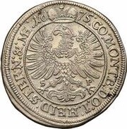 15 Kreuzers - Sylvius Frederick, Bohemia, 1674-1675 reverse image