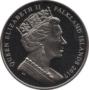 1 Crown - Elizabeth II 35th Anniversary of Liberation, Lest we forget obverse image