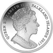 1 Crown - Elizabeth II 35th Anniversary of Liberation, Lest we forget; Coloured obverse image