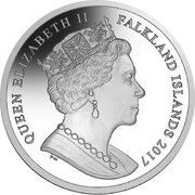 1 Crown - Elizabeth II 35th Anniversary of Liberation, Lest we forget; Silver Proof Coloured obverse image