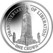 1 Crown - Elizabeth II 35th Anniversary of Liberation; Silver Proof, United Kingdom, 2017 reverse image