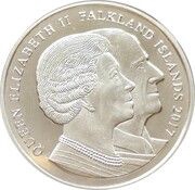 1 Crown - Elizabeth II Platinum Wedding Anniversary of Queen Elizabeth II and HRH Prince Philip obverse image