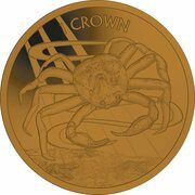 1 Crown - Elizabeth II Sea Crab; Titanium, United Kingdom, 2018 reverse image