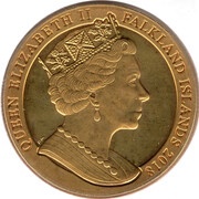 1 Crown - Elizabeth II Sapphire Coronation; Gold Plated with Sapphire inlay obverse image