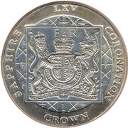 1 Crown - Elizabeth II Sapphire Coronation; Silver Plated, United Kingdom, 2018 reverse image