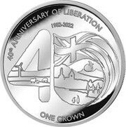 1 Crown - Elizabeth II Liberation; Silver Proof, United Kingdom, 2022 reverse image