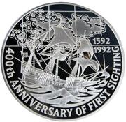 25 Pounds - Elizabeth II 400th Anniversary of first sighting, United Kingdom, 1992 reverse image