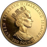 100 Pounds 90th Birthday of Queen Mother, United Kingdom, 1990 obverse image