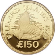 150 Pounds - Elizabeth II Southern sea lion, United Kingdom, 1979 reverse image