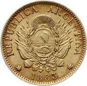 5 Pesos / 1 Argentino obverse image