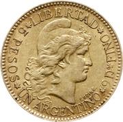 5 Pesos / 1 Argentino reverse image