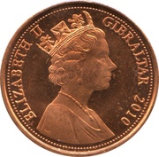 1 Penny - Elizabeth II Barbary Partridge; bigger bust obverse image