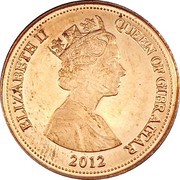 1 Penny - Elizabeth II Barbary Partridge; smaller bust obverse image