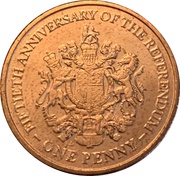 1 Penny - Elizabeth II 1967 Referendum Anniversary, United Kingdom, 2017 reverse image