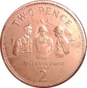2 Pence - Elizabeth II Operation Torch; smaller bust, United Kingdom, 2012-2013 reverse image
