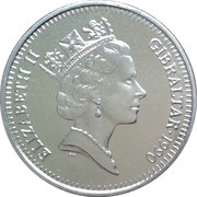 10 Pence - Elizabeth II Moorish Castle; large type obverse image