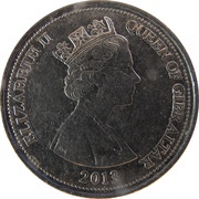 10 Pence - Elizabeth II Cannon; smaller bust; redesigned obverse image
