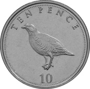 10 Pence - Elizabeth II Barbary Partridge, United Kingdom, 2014-2016 reverse image