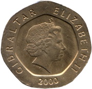 20 Pence - Elizabeth II Our Lady of Europa; head with tiara obverse image