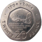 20 Pence - Elizabeth II Occupation, United Kingdom, 2004 reverse image