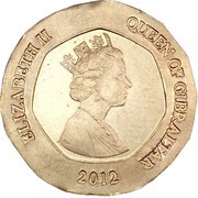 20 Pence - Elizabeth II Keys of Gibraltar; redesigned obverse image