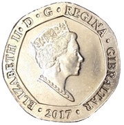 20 Pence - Elizabeth II 1967 Referendum Anniversary obverse image