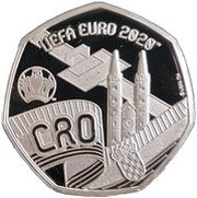 20 Pence - Elizabeth II UEFA Euro 2020 - Croatia, United Kingdom, 2020 reverse image