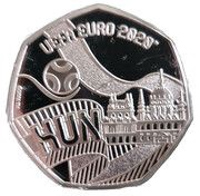 20 Pence - Elizabeth II UEFA Euro 2020 - Hungary, United Kingdom, 2020 reverse image
