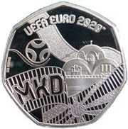 20 Pence - Elizabeth II UEFA Euro 2020 - North Macedonia, United Kingdom, 2020 reverse image